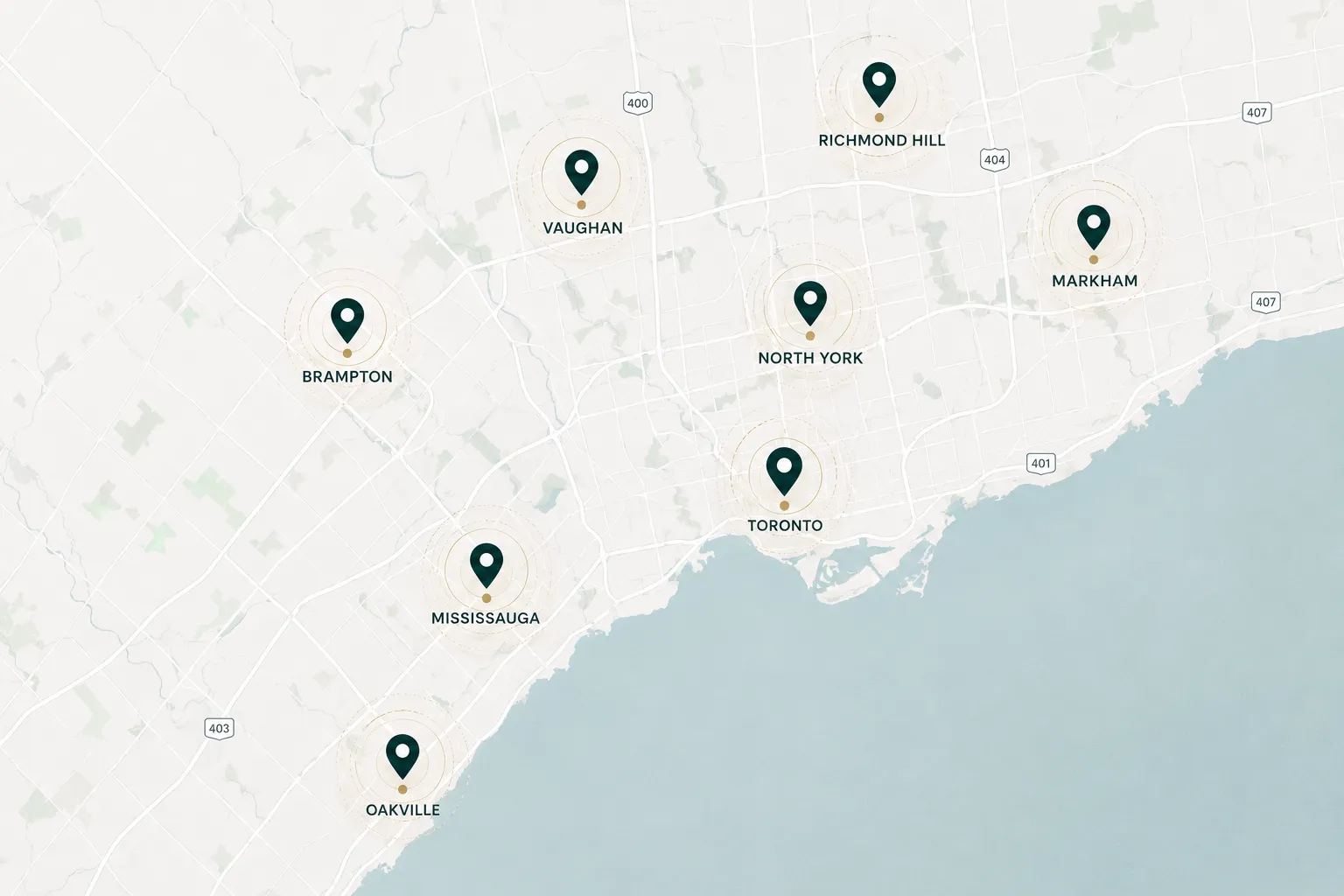 Trueman Towing service map coverage GTA